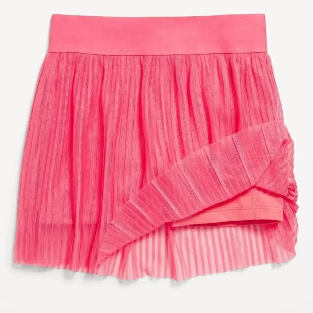 NWT New OLD NAVY Mesh Pleated Coral Hot Pink Athletic Skort Skirt XXL 18 Plus